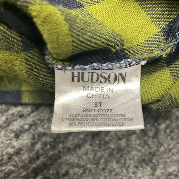 Hudson Jeans Toddler Flannel and Thermal Hooded Button Down Plaid Boys 3T - Picture 5 of 5
